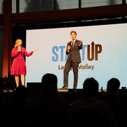 Bo Koltnow (WFMZ) and Laura McHugh (United Way of the Greater Lehigh Valley) host StartUp Lehigh Valley